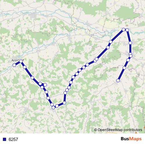6257 bus Line Map