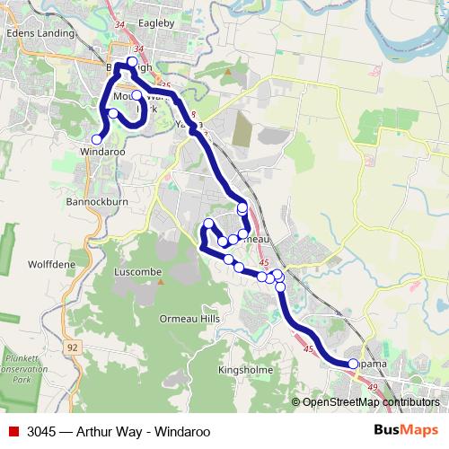 3045 bus Line Map