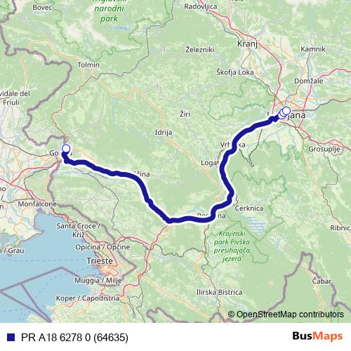 PR A18 6278 0 (64635) bus Line Map