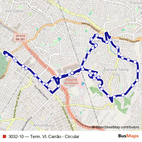 3032-10 bus Line Map