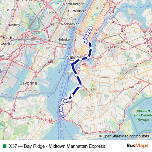 X37 bus Line Map