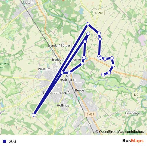 266 bus Line Map
