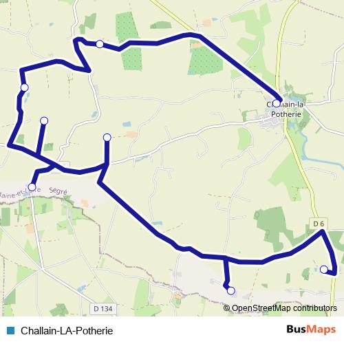 Challain-LA-Potherie bus Line Map