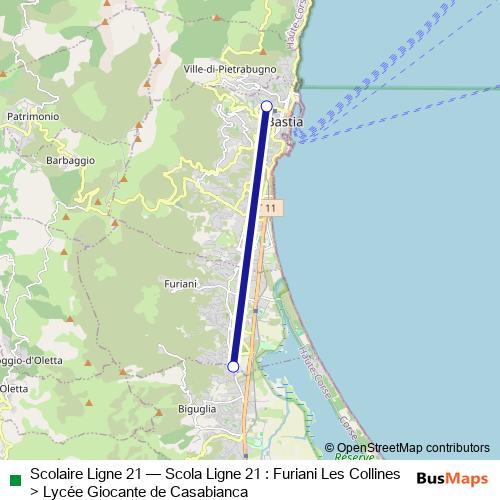 Scolaire Ligne 21 bus Line Map