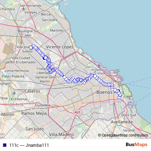 111c bus Line Map