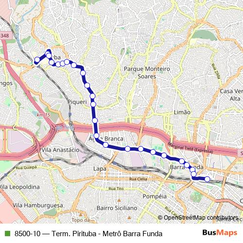 8500-10 bus Line Map
