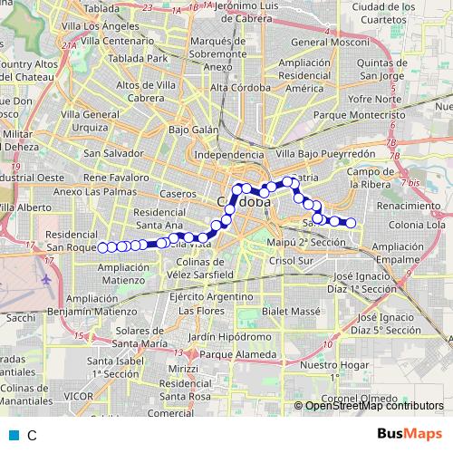 C trolleybus Line Map