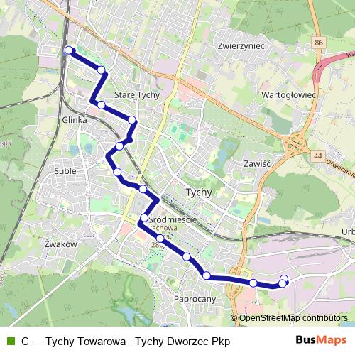 C trolleybus Line Map