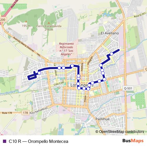C10 R bus Line Map