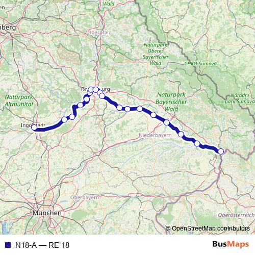 N18-A rail Line Map
