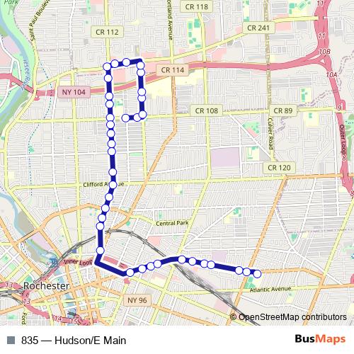 835 bus Line Map