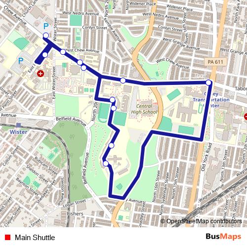 Main Shuttle bus Line Map