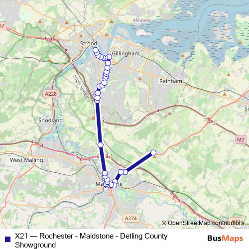 X21 bus Line Map