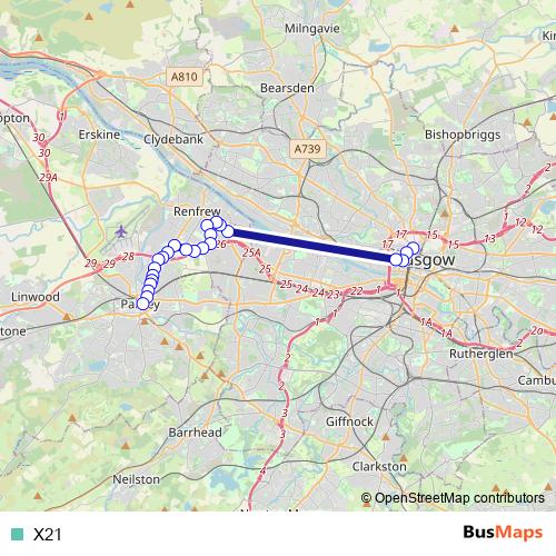 X21 bus Line Map