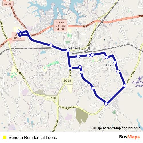 Seneca Residential Loops bus Line Map