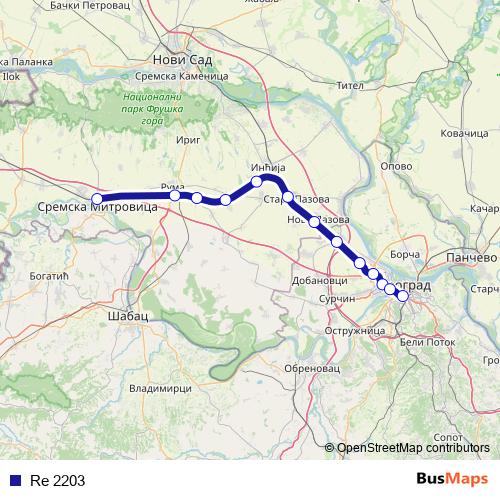 Re 2203 rail Line Map