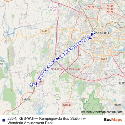 226-N KBS-Wdl bus Line Map