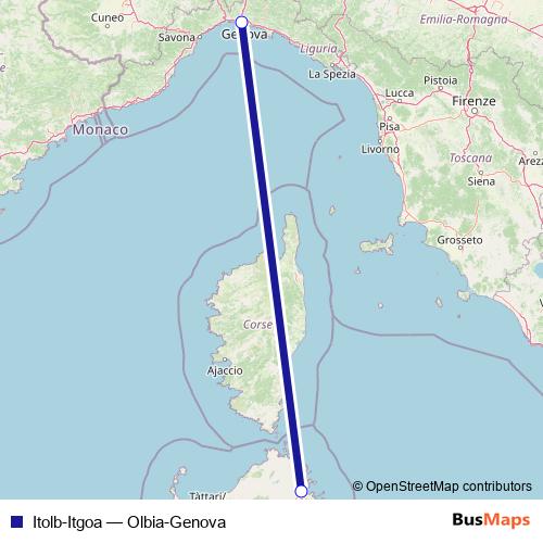 Itolb-Itgoa ferry Line Map