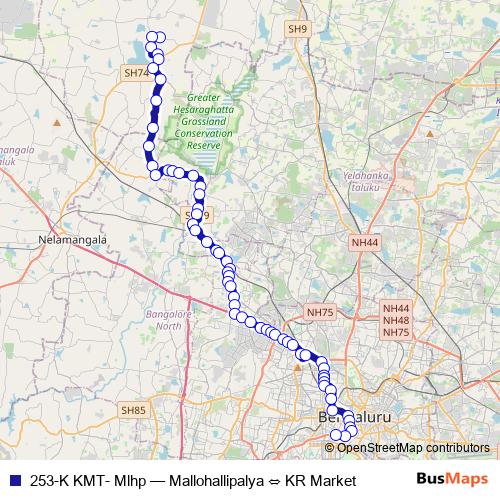253-K KMT- Mlhp bus Line Map