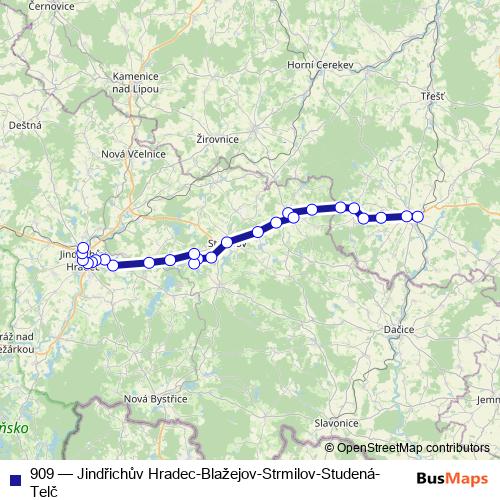 909 bus Line Map
