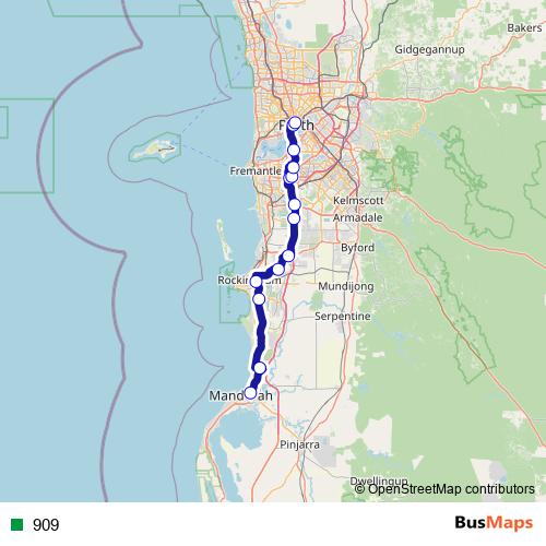 909 bus Line Map