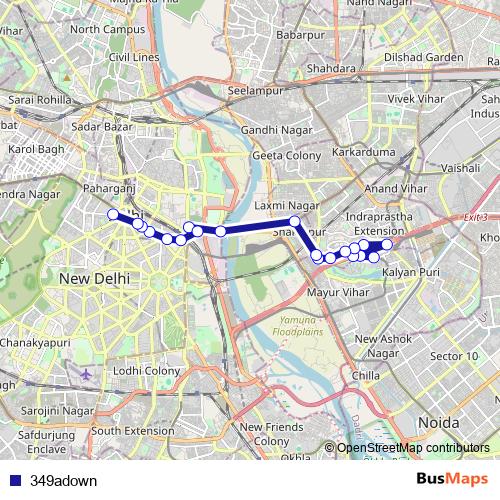 349adown bus Line Map