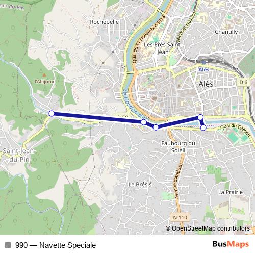 990 bus Line Map