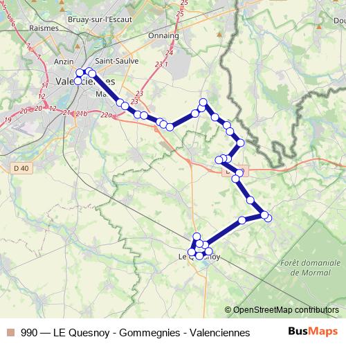 990 bus Line Map