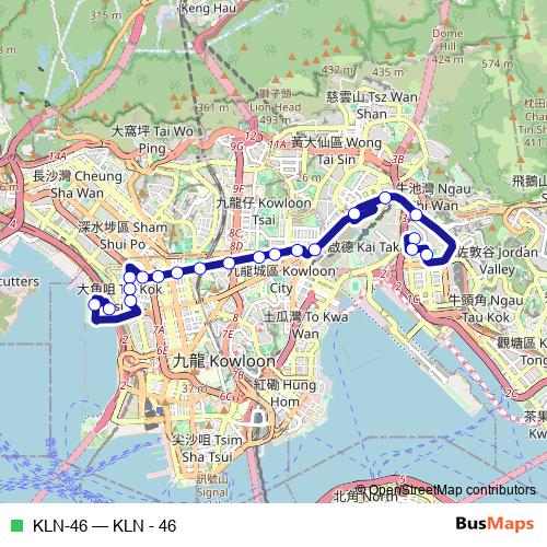 KLN-46 bus Line Map