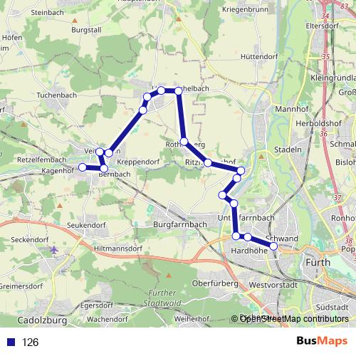 126 bus Line Map