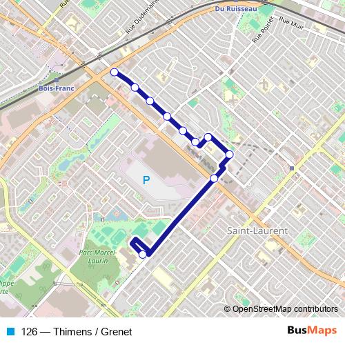 126 bus Line Map