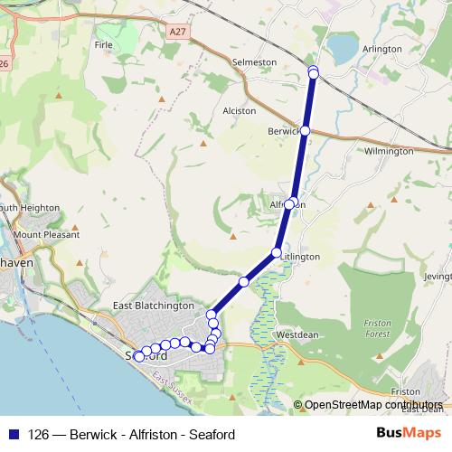 126 bus Line Map