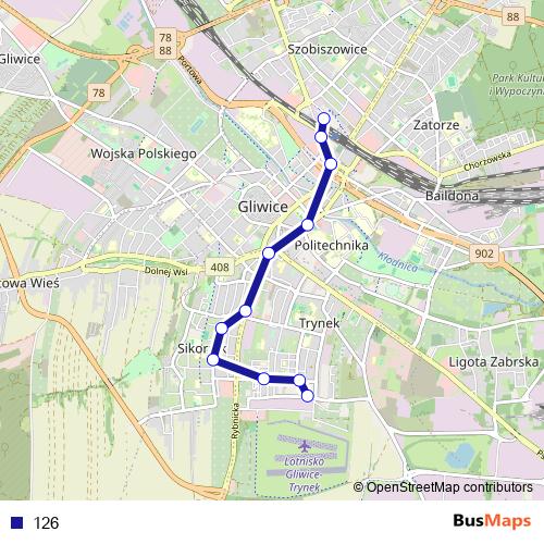 126 bus Line Map