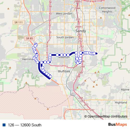 126 bus Line Map