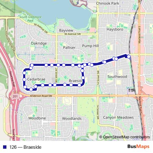 126 bus Line Map