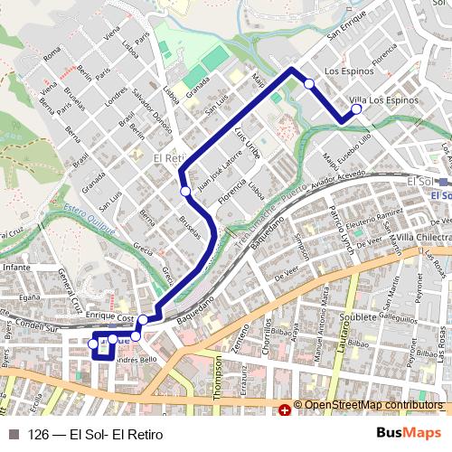 126 bus Line Map