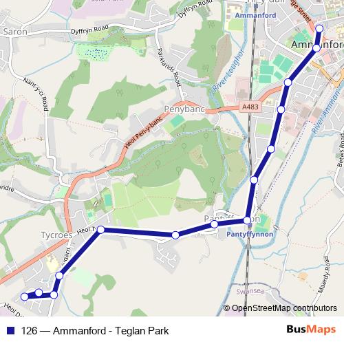 126 bus Line Map