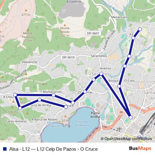 Alsa - L12 bus Line Map