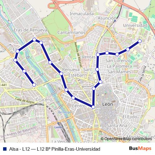 Alsa - L12 bus Line Map