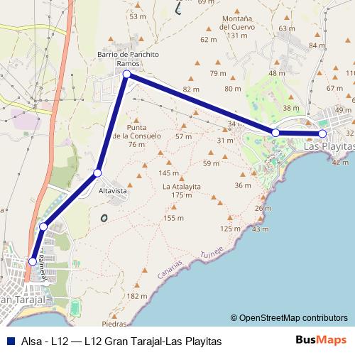 Alsa - L12 bus Line Map