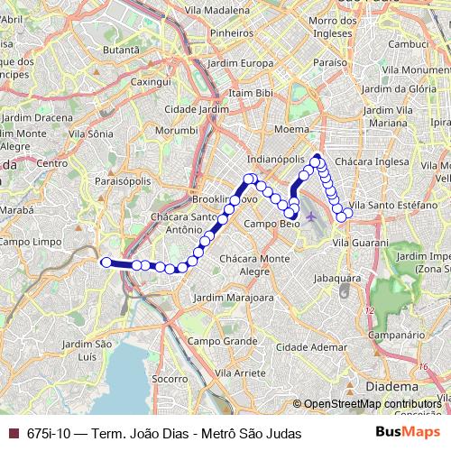 675i-10 bus Line Map
