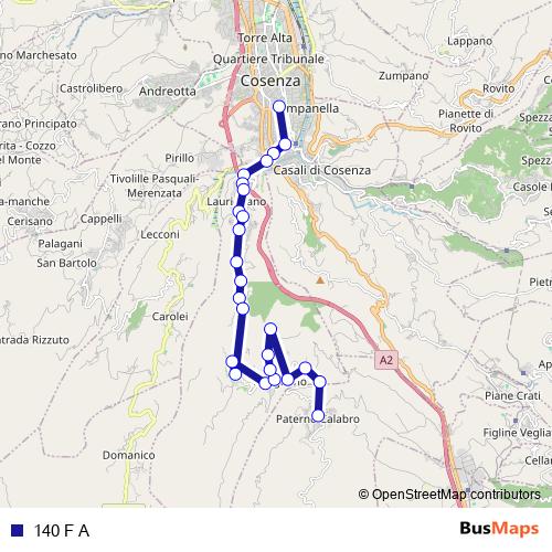 140 F A bus Line Map