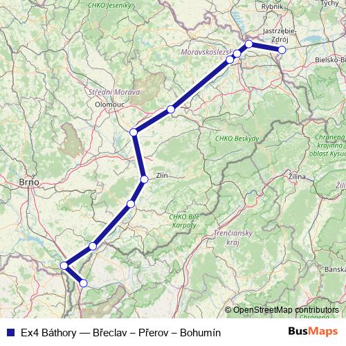 Ex4 Báthory rail Line Map