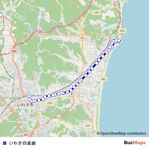 Iwaki Yotsukura Line bus Line Map