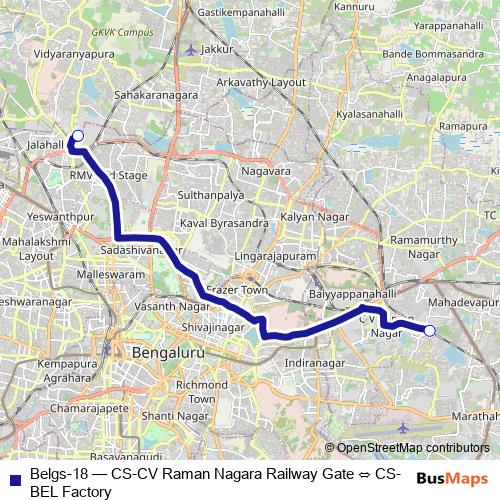 Belgs-18 bus Line Map