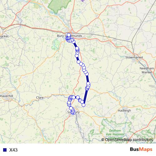 X43 bus Line Map