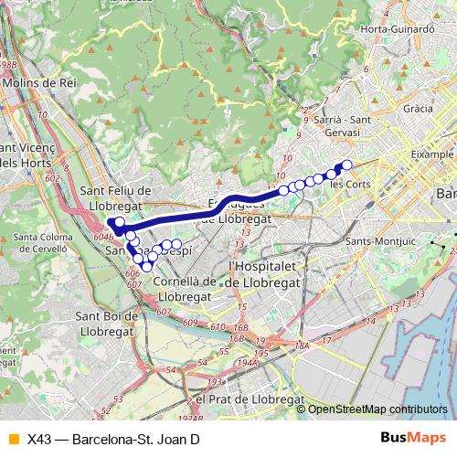 X43 bus Line Map