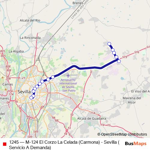 1245 bus Line Map