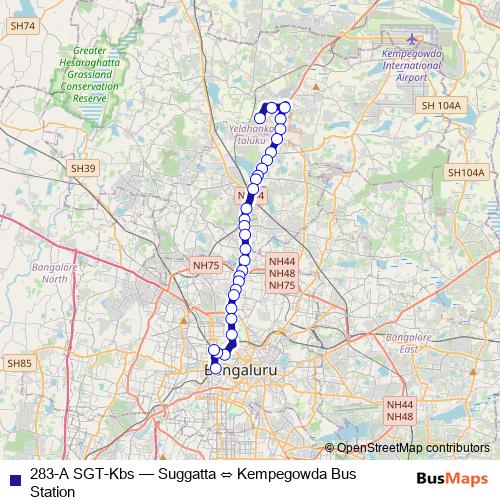 283-A SGT-Kbs bus Line Map