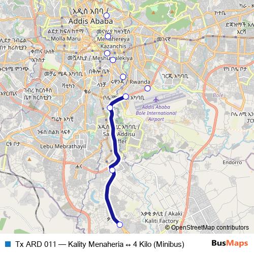Tx ARD 011 bus Line Map